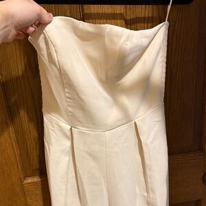 Chic Cream Strapless Jumpsuit
